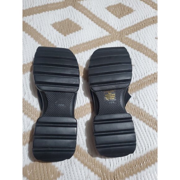 Vintage STEVE MADDEN Y2K 90's Chunky Platform Black Sandals Slides SZ 9.5 - Picture 5 of 9